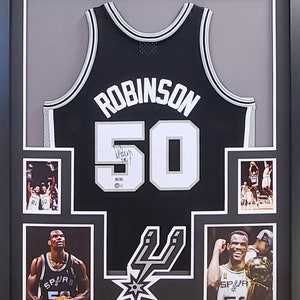 David Robinson Signed Framed Jersey Beckett Autographed San Antonio Spurs