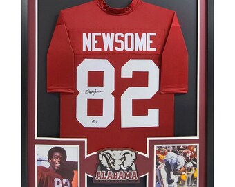 Ozzie Newsome Framed Signed Jersey Beckett Autographed Alabama