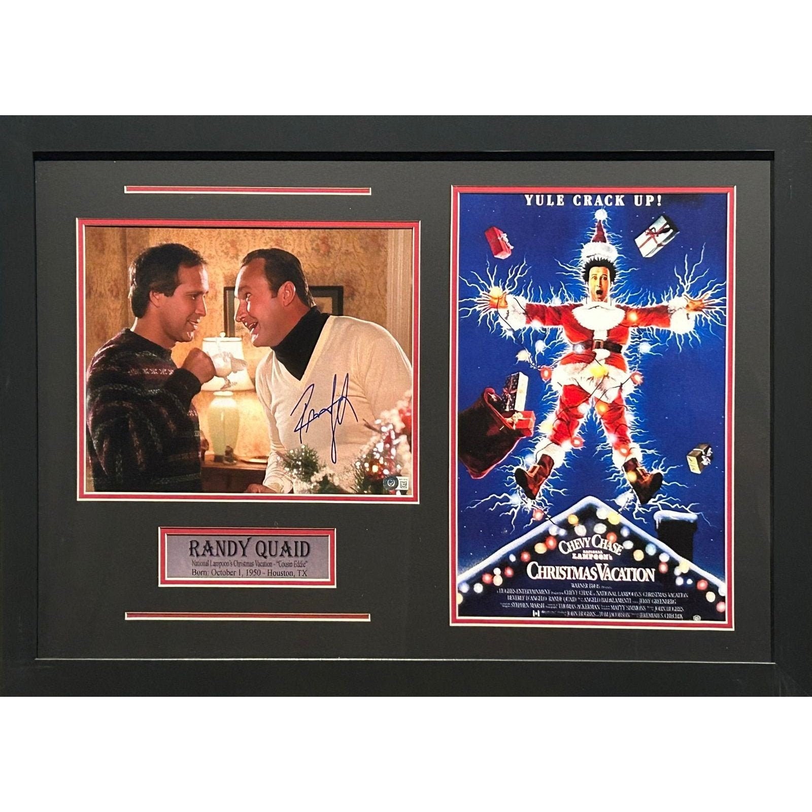 Chevy Chase Signed Framed Jersey Beckett Griswold Christmas Vacation