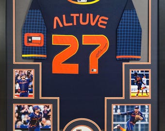 Jose Altuve Space City Framed Signed Houston Astros Jersey Beckett Autographed