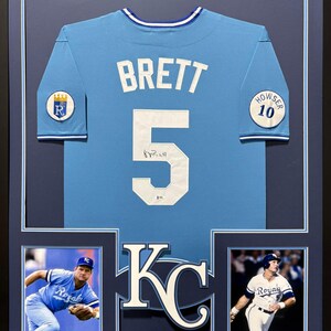 George Brett Framed Signed Jersey w Patches Beckett Autographed KC Royals