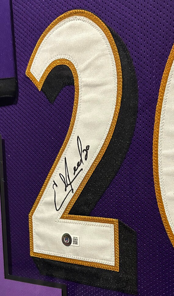 Ed Reed Framed Signed Purple Jersey Beckett Autographed Baltimore