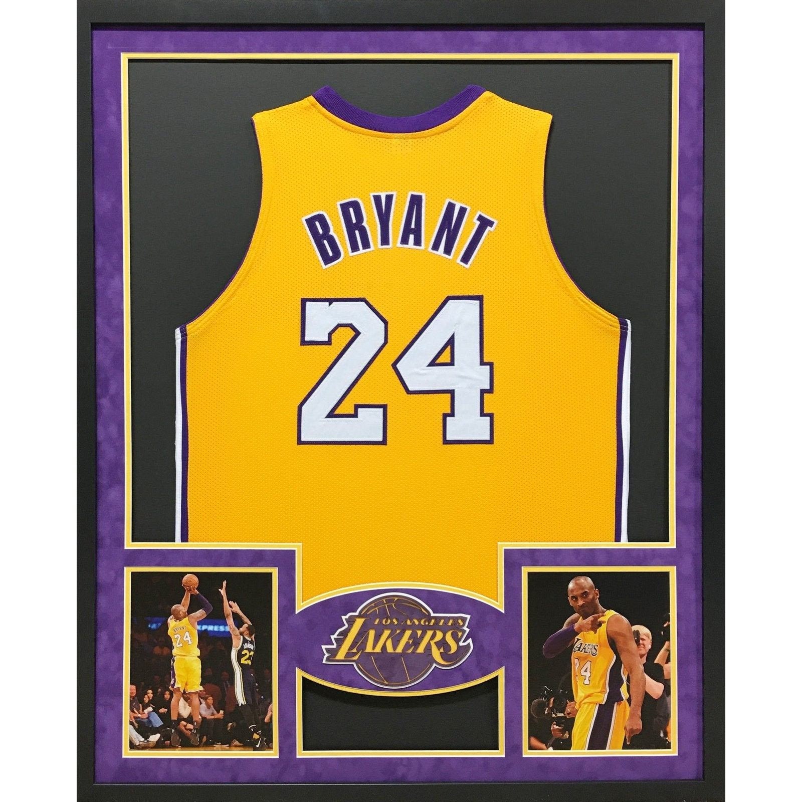 Framed Gold Kobe Bryant #24 Lakers Jersey (UNSIGNED) – ManCave