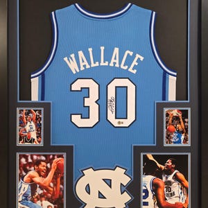 Rasheed Wallace Framed Signed Jersey Beckett Autographed UNC North Carolina