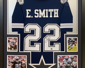 Emmitt Smith Autographed Dallas White Custom Football Jersey - BAS