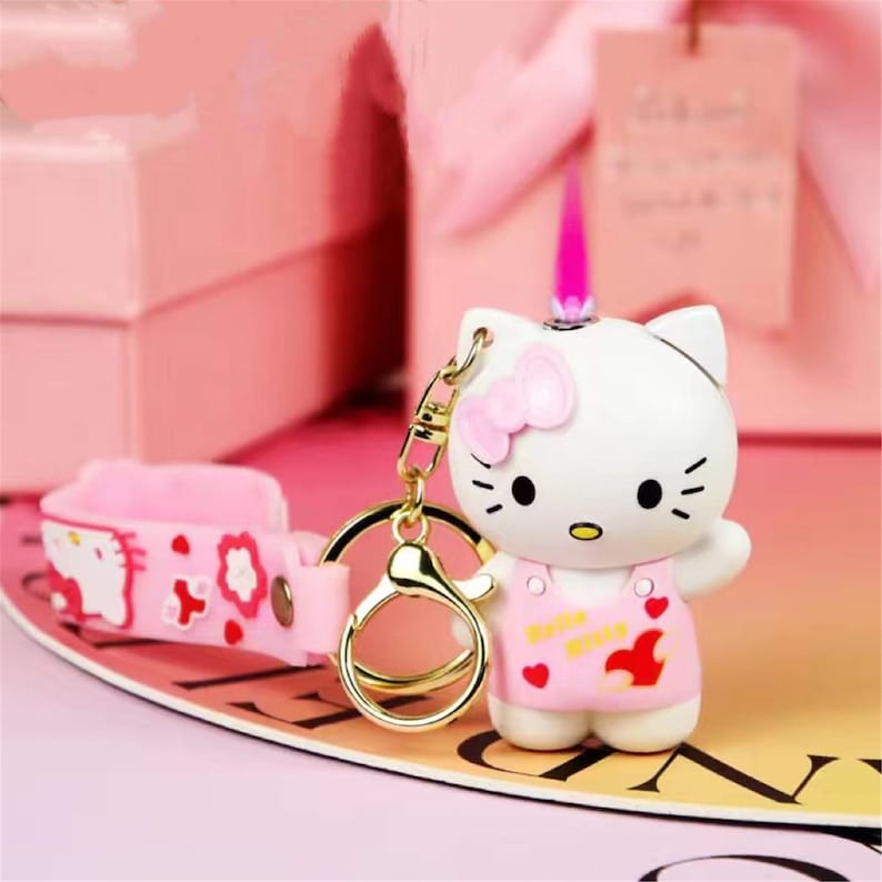 Hello Kitty Lighter Pink Refillable cute Anime Lightersanrio Etsy