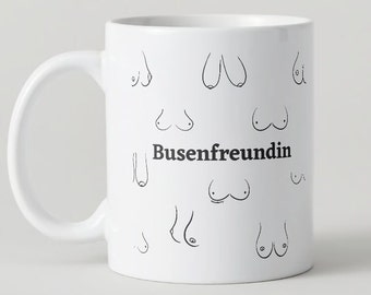 Taza de café "Busenfreundin" b/n | impresa por ambos lados | regalo para la novia | apta para lavavajillas y microondas