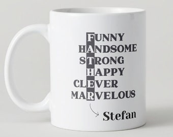 Father's Day | Coffee cup with name | printed on both sides | Dishwasher & microwave safe