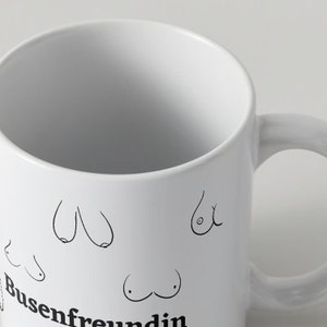 Coffee cup Busenfreundin b/w printed on both sides gift for the girlfriend dishwasher and microwave safe image 4