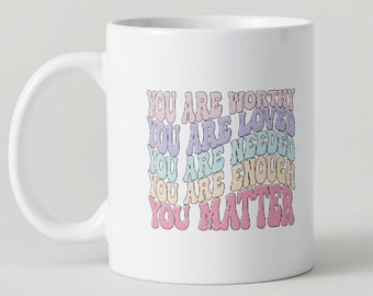 Motivational phrases | Coffee cup with affirmations | printed on both sides | Gift idea for office/everyday life | Dishwasher & microwave safe