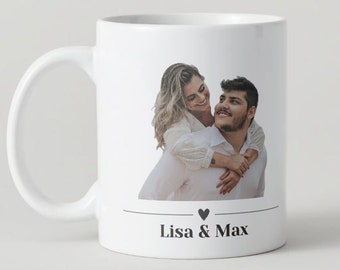 Photo and name | Couple/Family/Children | personalized coffee cup | printed on both sides | Gift | Dishwasher & microwave safe