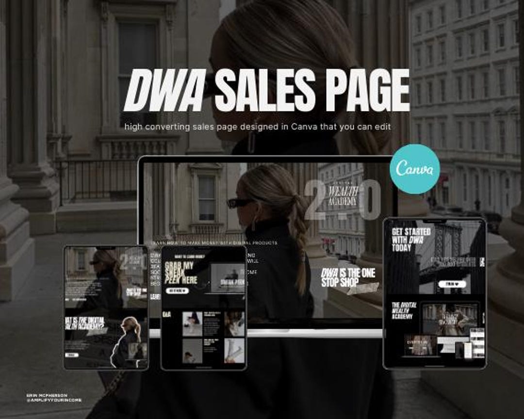 DWA 2.0 Sales Page - Designed in Canva - Etsy