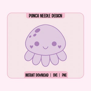 Schattige smiley octopus punchnaald sjabloonontwerp SVG, png-//mok tapijtonderzetter