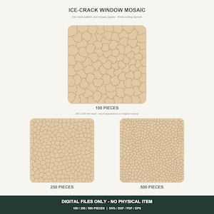 Ice Crack Jigsaw Templates - 100, 250, 500 Pieces, SVG DXF PDF Eps Bundle