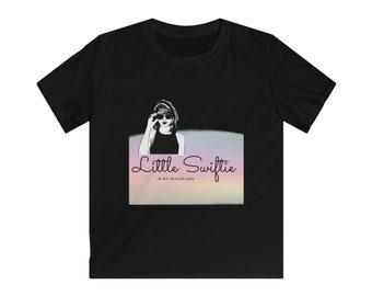 Little Swiftie T-Shirt - Taylor Era Pastel Rainbow Design Kids Softstyle Tee