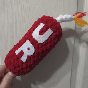 Crochet Dynamite stick for fun gift for coworker office gift fun ineractive desk buddy throwable dynamite plushie