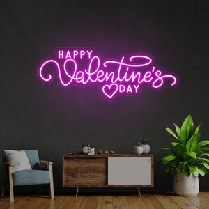 Happy Valentinstag Neon Schild,Valentinsgeschenk,Hochzeit Neon Schild,Hochzeitsdekor,Wohnzimmer Wand Dekoration Ins