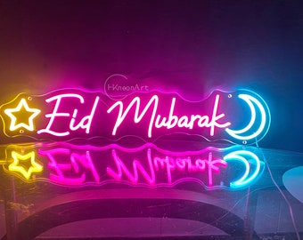 Eid mubarak decor,ramadan banner,ramadan mubarak neon light,eid mubarak yard sign,Ramadan kareem neon sign,
