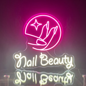 Nail Beayty neon sign,business neon sign,custom store sign decor,shop Wall Decoration
