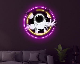 Astronaut Neon Sign, LED Pop Art, Spaceman Light, Astronaut Lovers Wall Art, Bedroom Decor, Kids Gift, Home Decor for Bedroom,home decor