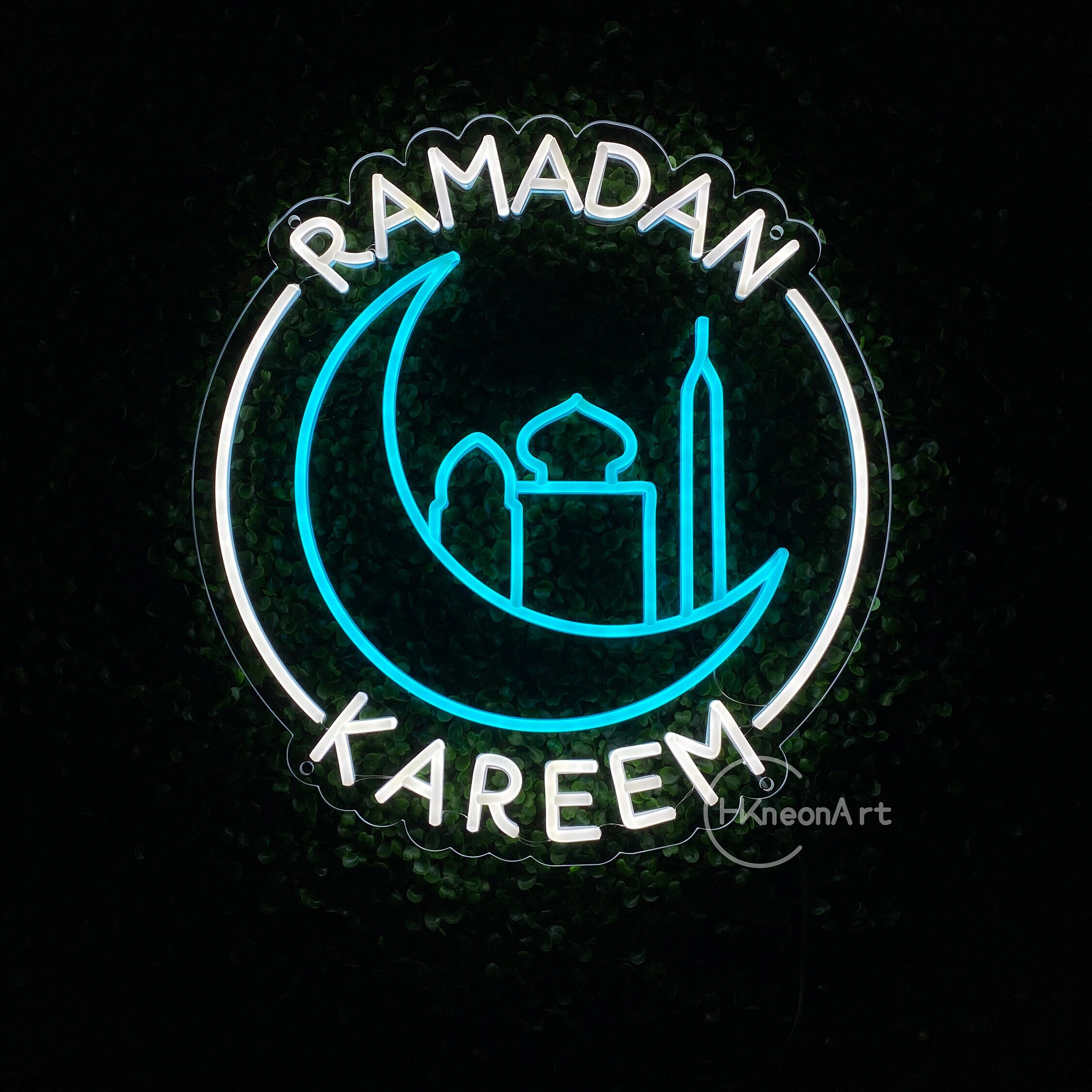 ramadan mubarak neon light