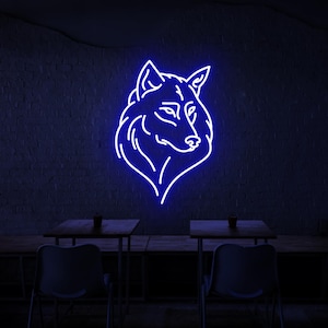 Wolf Neon Sign,Wolf Wall Art,Animal Wall Art,Wildlife Neon Sign,Bedroom Decor,Animal Shop Wall Decor