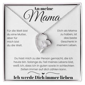 Aan mijn moeder ketting hart hanger berichtkaart Moederdag cadeau verjaardagscadeau Moederdag verjaardag 14K witgoud 18k geel goud met doos
