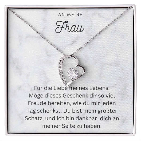 An meine Frau Kette mit Liebesnachricht 14K 18K Weißgold