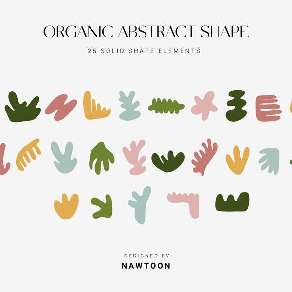 Organic Abstract Shapes Vol.05, Abstract Shapes, Shapes Svg, Png, Eps, Ai, Boho Shapes Clipart, Trendy Clipart