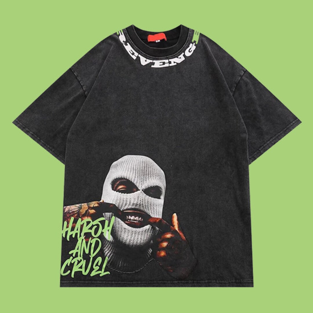 Tシャツ・カットソー Luxury Street Wear harsh and cruel cutsew Charcoal unisexual Men's Black Relaxed Fit T-Shirt - GOTS Organic Cotton