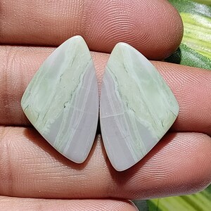 Serpentine Pair Cabochon: Natural Gemstone for Jewelry Making