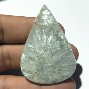Green SERAPHINITE, Natural Seraphinite Cabochons, Pear Shape Seraphinite, Rare Gemstone, Loose Gemstone for Jewelry,( 114 cts ) ( 55x39x6 )