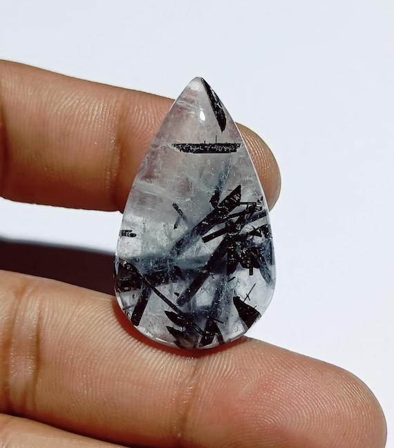 Black Rutile Cabochon, Rutile Cabochon, Natural Black Rutile