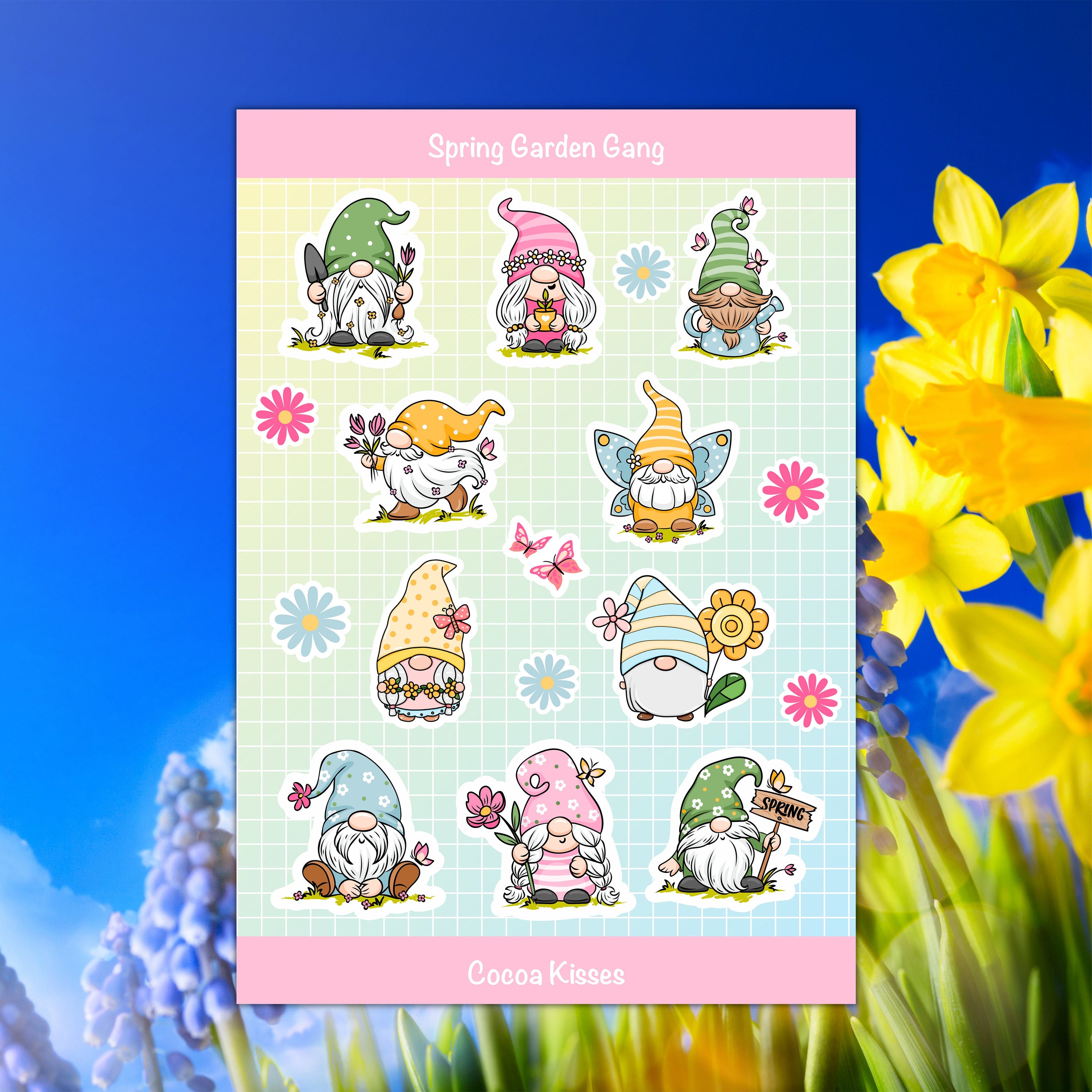 Spring Theme Stickers Spring Stickers | Colourful Spring Themed Stickers Featuring Kawaii ...