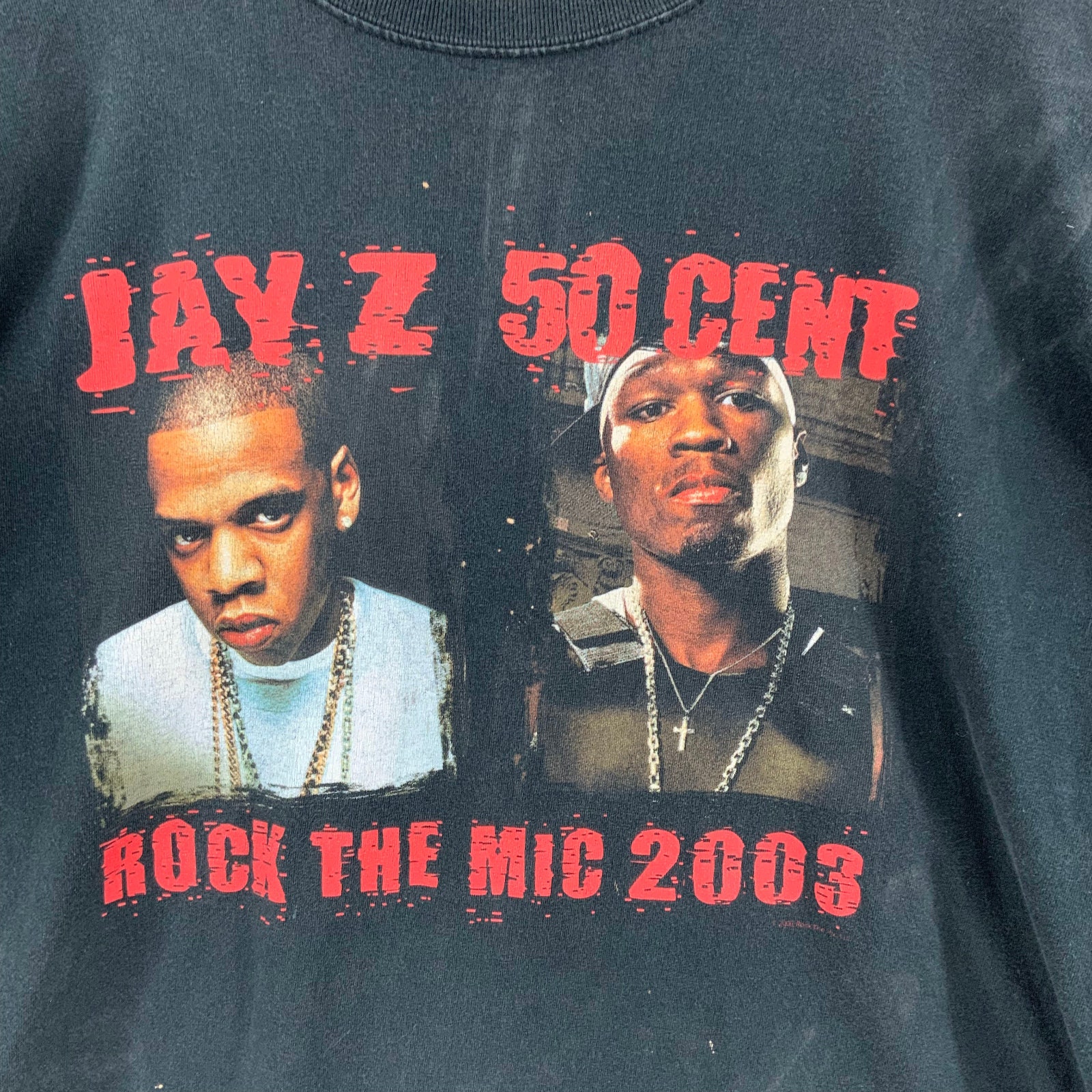 Jay Z 50 Cent Rock the Mic 2003 Black T-shirt Hip Hop Rap Size - Etsy