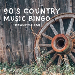 Bingo de musique country des années 90, téléchargement immédiat, facile à lire, imprimable, réunion, enterrement de vie de jeune fille, anniversaire, enterrement de vie de jeune fille, singo - 75 cartes