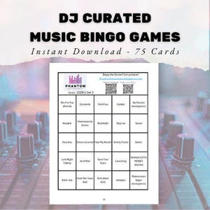 Bingo de música pop de 2020: 75 cartones imprimibles (descarga instantánea) imagen 2