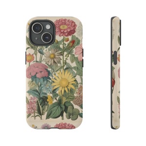 Vintage Botanical flowers iPhone case, quote Phone Cover For iPhone 7 8 Plus X XS Max XR 11 12 13 14 15 Pro Max, Gift For Her