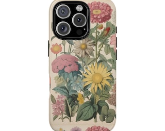 Vintage Botanical Floral Phone Case – Classic Print, Tough Protective Cover