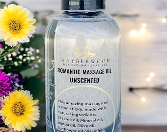 Unscented Massage Oil: Natural Body Oil with Vitamin E & A