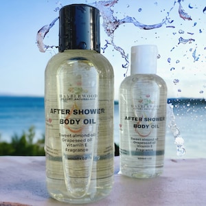 After Shower Body Oil: Sweet Almond & Grapeseed Oil, Vitamin E