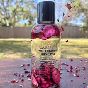 Romantic Rose Massage Oil: Organic Body Oil with Vitamin E