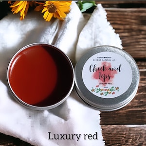 Organic Tinted Lip Balm with Vitamin E, All Natural Makeup Unscented, Cream Blush, Lip Tint, Vegan cheek and lip stain