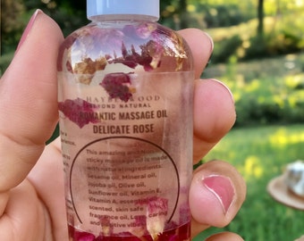Romantic Massage Oil: Rose, Lavender & Vanilla - Organic Blend