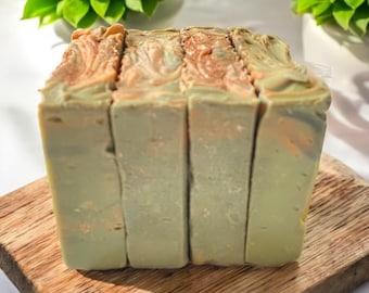Handcrafted Cinnamon Sandalwood Soap: Organic Shea Butter, Cold Process
