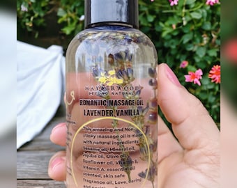 Romantic Massage Oil: Organic Body Oil with Rose & Lavender
