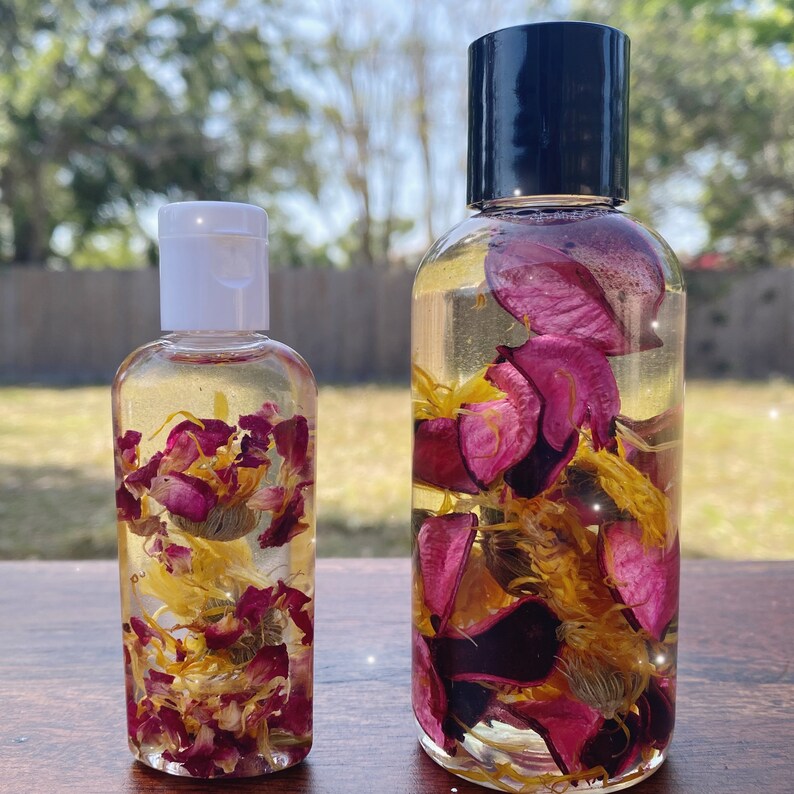 Herbal Infused Body Oil for Dry Skin Calendula and Rose Body Etsy