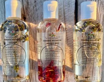 Set of 3 Romantic Massage and Body Oil with Vitamin E and A, Non sticky Body Oil, Body Oils 1oz