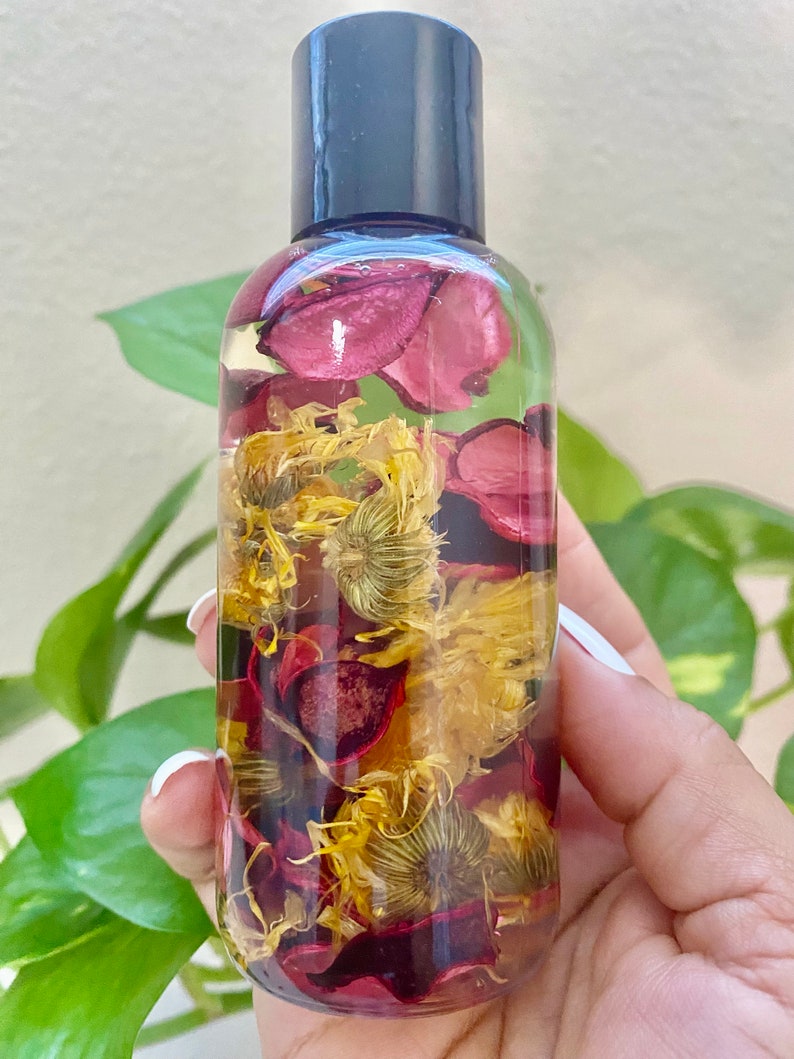 Herbal Infused Body Oil for Dry Skin, Calendula and Rose Body Oil