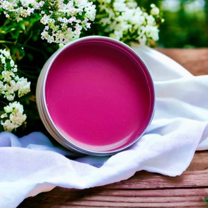 Vegan cheek and Lip Balm Passionate Pink, Organic Lip  Tint with Vitamin E Unscented, Cream Blush, All Natural Makeup
